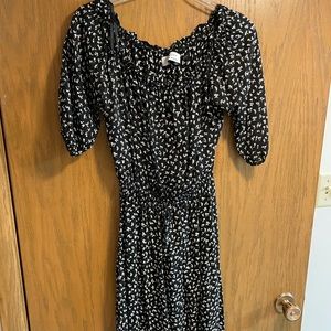 Long floral dress with long leg slit